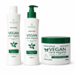 Kit Vegano Cera Vegana Shampoo Creme de Pentear e Máscara -